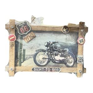 Vintage Motorcycle Route 66 Picture Frame